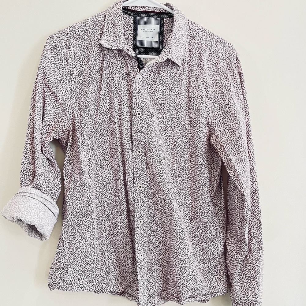 Cactus Man floral print button up shirt